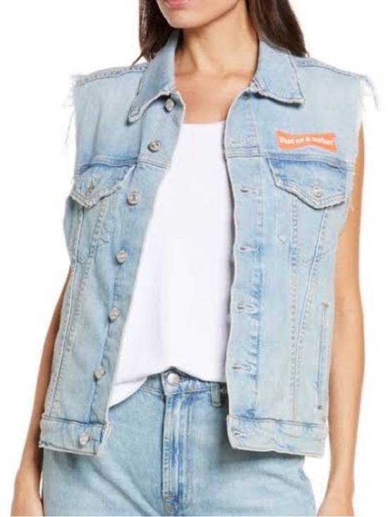 MOTHER Jackets & Blazers - Mother Superior ‘THE DRIFTER' Light Wash Denim Vest fast as a mother-New-S